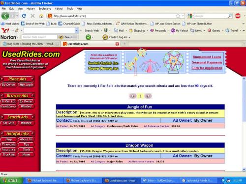 For Sale on Usedrides.com: the Dragon Wagon Kiddie Coaster from Michael Jackson's Neverland Ranch