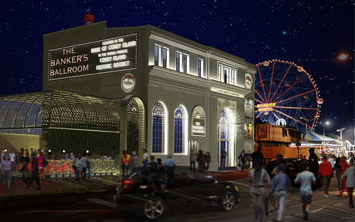Save Coney Island released this architectural rendering of how a restored Bank Of Coney Building might look as The Banker's Ballroom Bank of Coney