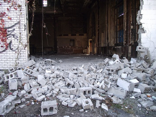 Demolition of Thor Equities-Owned Bank of Coney Island. October 28, 2010. Photo © Eric Kowalsky
