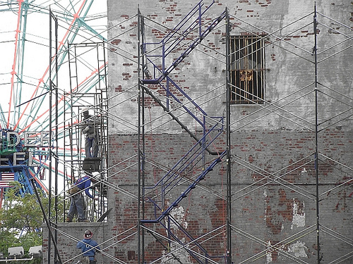 Bank of Coney Island Demolition. October 18, 2010.  Photo © Eric Kowalsky