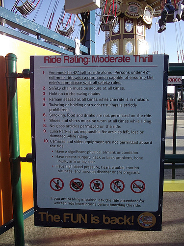 Sign for Lynn's Trapeze at Luna Park. October 10, 2010. Photo © Eric Kowalsky