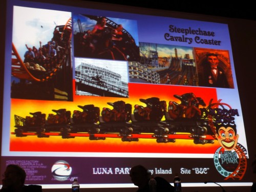 Coney Island Bound: Zamperla's Motocoaster themed as Steeplechase Cavalry Coaster. Photo © Jim McDonnell via smugmug