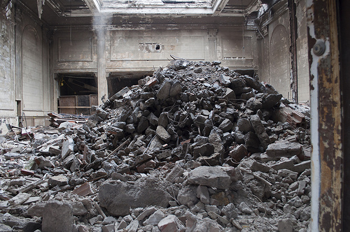 Bank of Coney Island Demolition. November 8, 2010. Photo © Single Linds Reflex via flickr