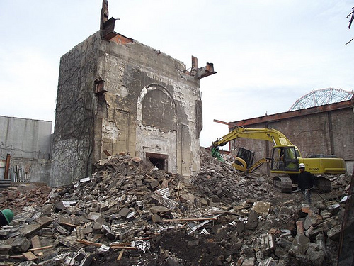 Demolition of Thor Equities-Owned Bank of Coney Island. November 23, 2010. Photo © Eric Kowalsky