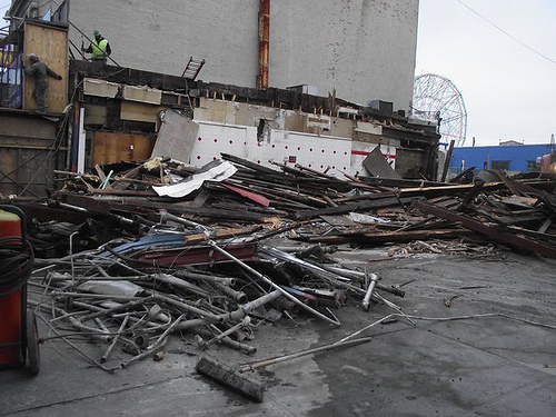 Demolition of Thor Equities-Owned Shore Hotel, Coney Island. December 10, 2010. Photo © Eric Kowalsky