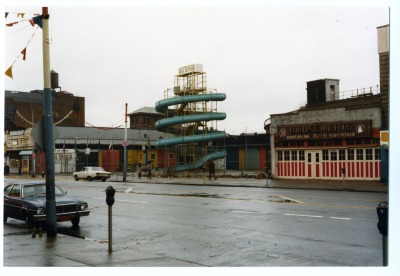 Sky Rapids Ride at 1223 Surf Avenue, Coney Island January 1, 1979. Photo by Abe Feinstein via Coney Island History Project Sky Rapids Ride