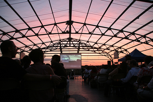 Rooftop Film Screening on the Roof of El Museo del Barrio in East Harlem. Photo © Dillon DeWaters via Rooftop Films Rooftop Films