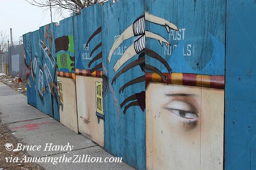 No Longer Empty's Artwork Reposted at Shore Parkway. February 4, 2012. Photo © Bruce Handy/Coney Island Photo Diary via flickr Thor Equities