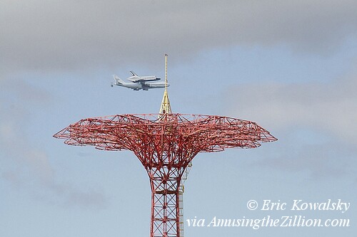 Space Shuttle over Coney Island