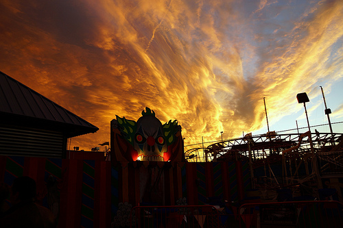 Sunset over Coney Carnival