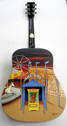Art of the Day: Sideshow Banner Guitar Art By Johnny Meah