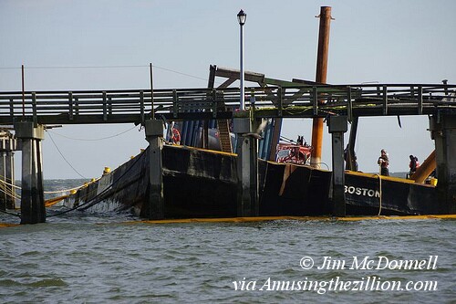 Sinking Barge at Steeplechase Pier,