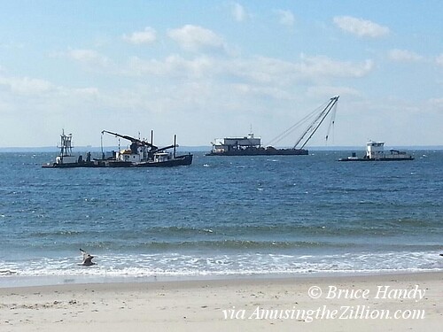 Rescue boats and crane