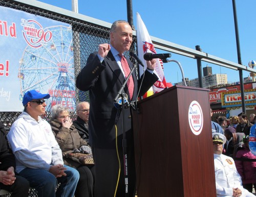Senator Charles Schumer at Coney Island Opening Day