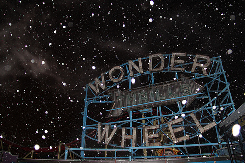 First Snow in Coney Island