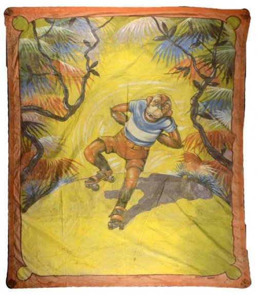 Bobby Wicks Roller Skating Monkey Banner